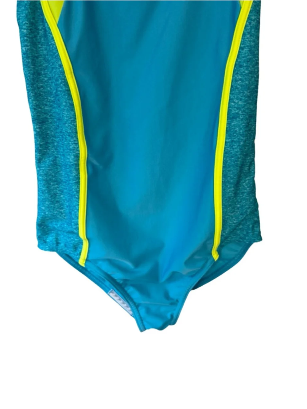 Speedo Teal with Neon Yellow Athletic One-Piece Swimsuit Size XL Beach Vacation